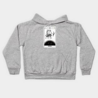 Gemini Distressed Goth Tarot Zodiac Sign Kids Hoodie